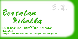 bertalan mihalka business card